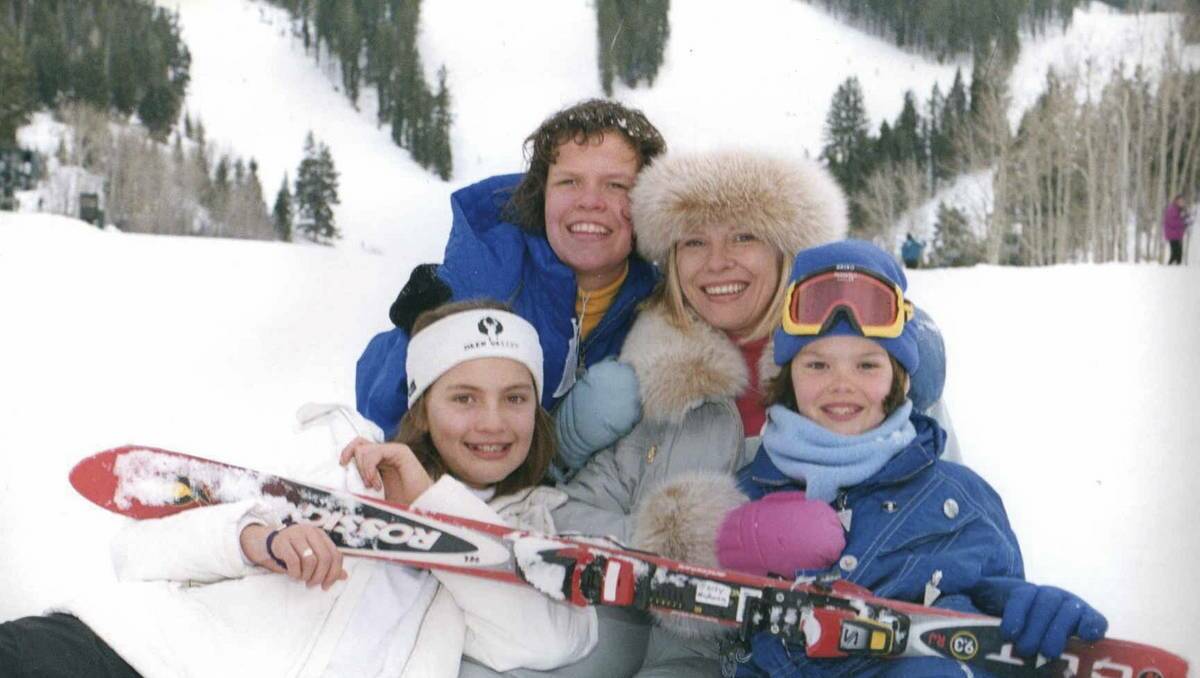 SNAPSHOTS: From left, Stephenson, a keen adventurer, in Palau, in 2011; getting married to Billy in Fiji in 1989; with her children Amy, Daisy and Scarlett on a ski trip in Deer Valley, Utah, 1998; in Papua New Guinea for a New Zealand TV show this year.