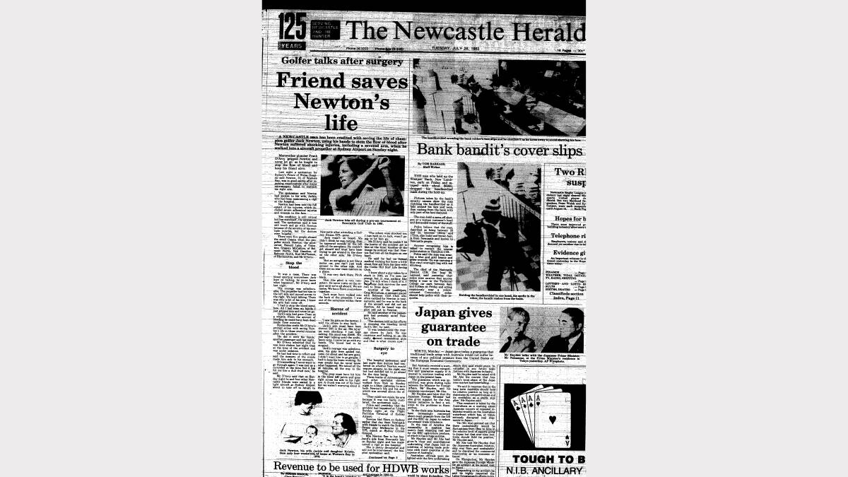 The front page of the Newcastle Herald on July 26, 1983.
