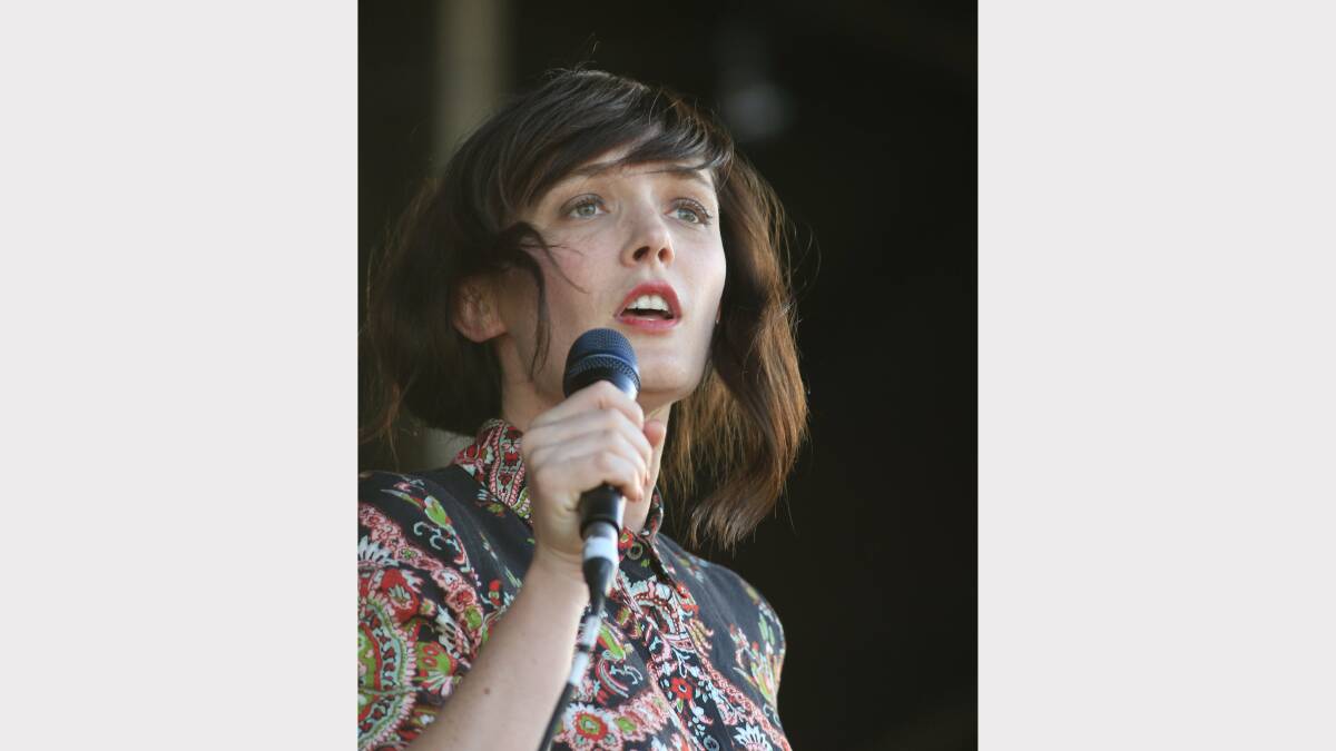 Sarah Blasko performs at the Gentlemen of the Road festival at Dungog on Saturday. Picture: Peter Stoop