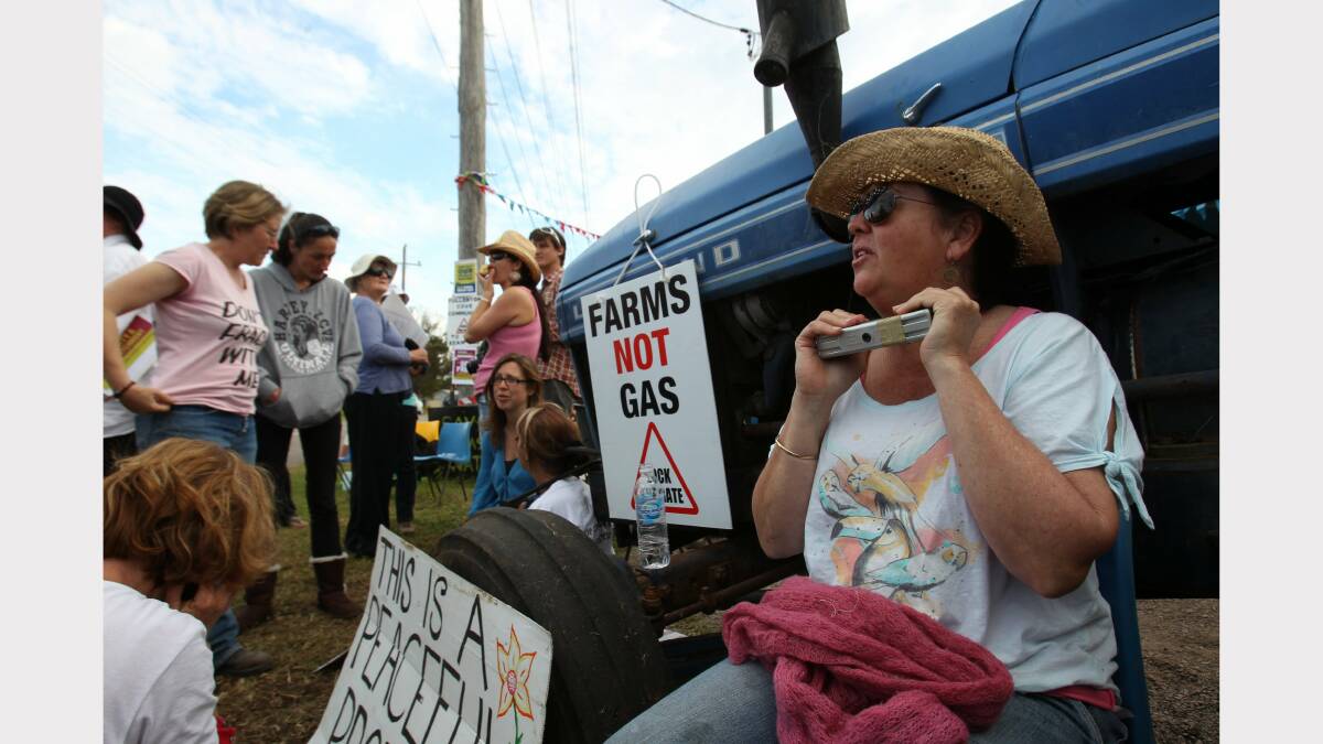 A Fullerton Cove coal seam gas protester.