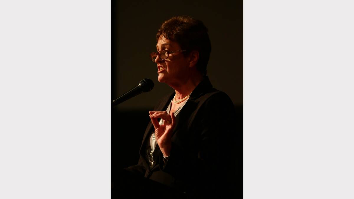 FEDERAL FORUM: Jill Hall addresses the audience. Picture: Peter Stoop