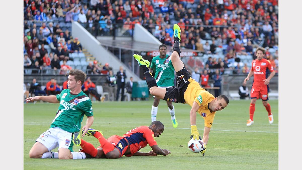 A-LEAGUE: Scenes from the Newcastle v Adelaide clash at Coopers Stadium. Picture: Getty Images