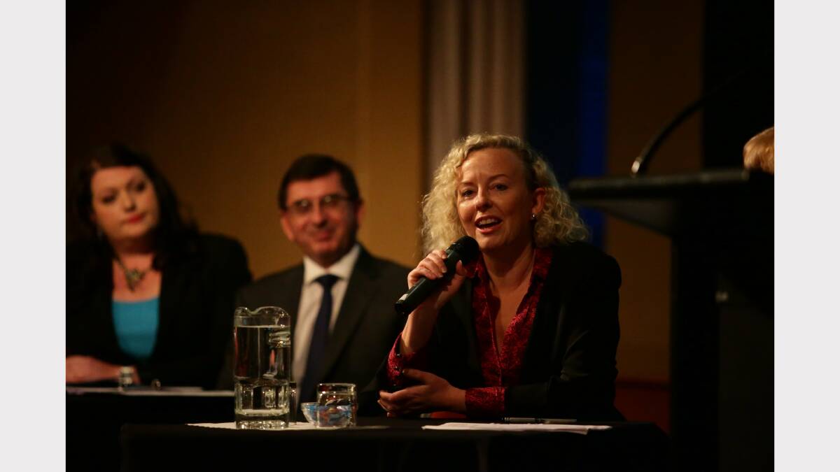 FEDERAL FORUM: Sharon Claydon addresses the audience. Picture: Peter Stoop