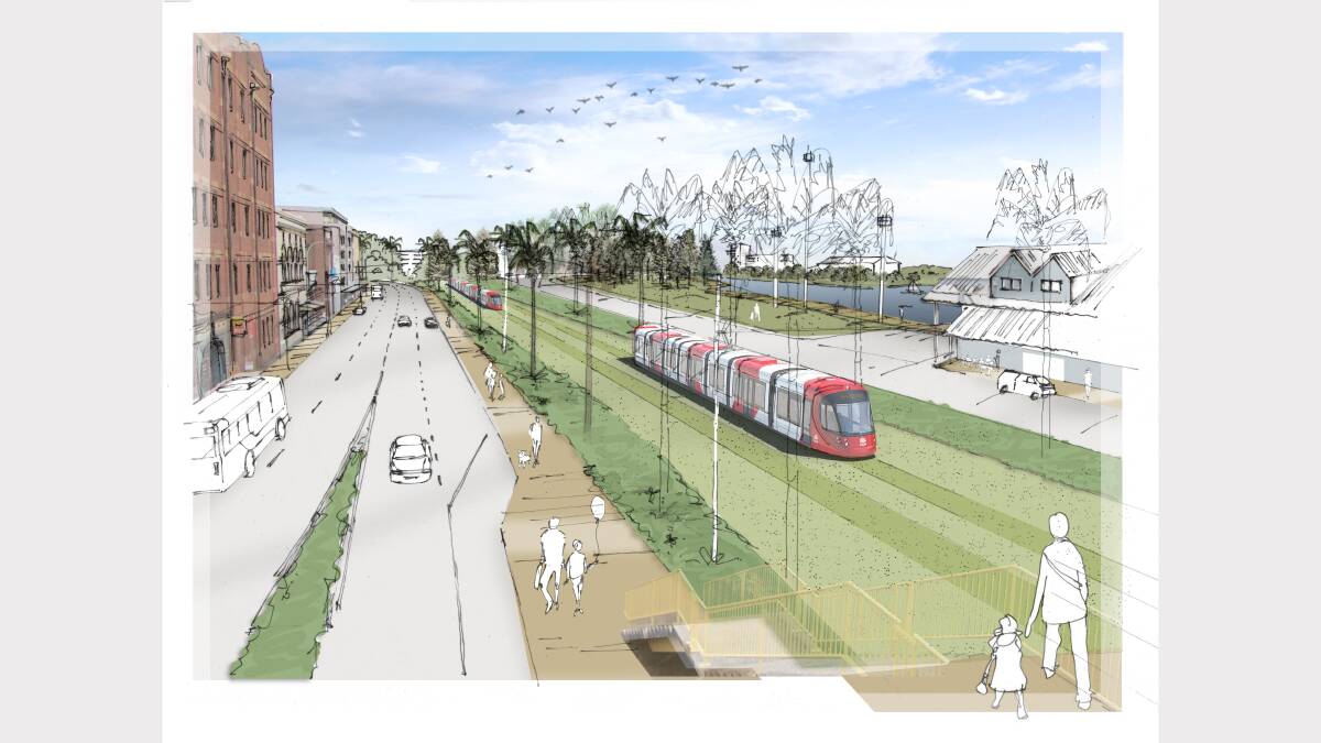 LOOKING AHEAD: An artist's impression what light rail could look like in Newcastle.