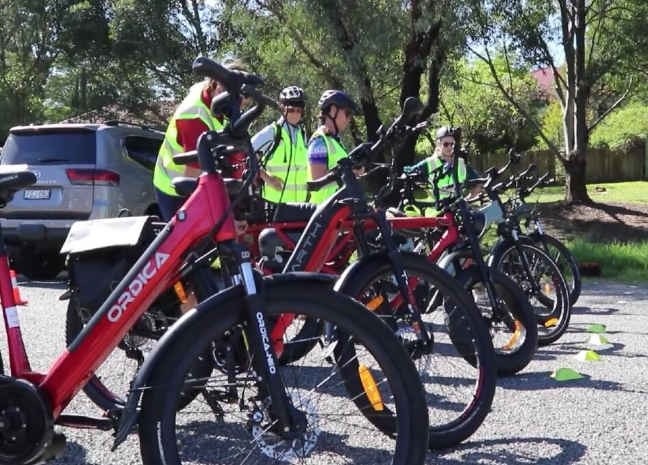 Hunter New England Health staff at Wallsend can swap their cars for e-bikes and underwent training as part of a new initiative. Picture supplied by HNEH